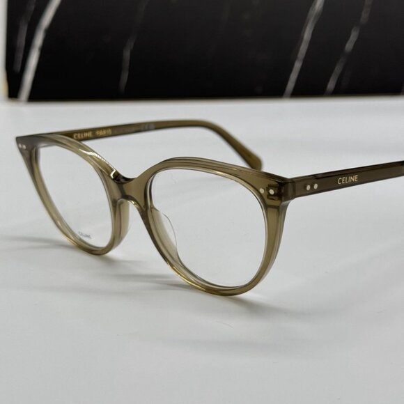 NEW CL50068I 093 CELINE WOMEN CAT EYE EYEGLASSES  KHAKI EYEWEAR CELINE - Picture 6 of 11